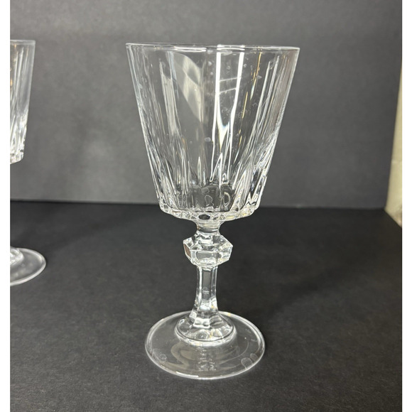 VTG Princess House Set of 5 Wine Esprit Knob Stem Water Blown 5 3/4" Clear - Picture 3 of 6